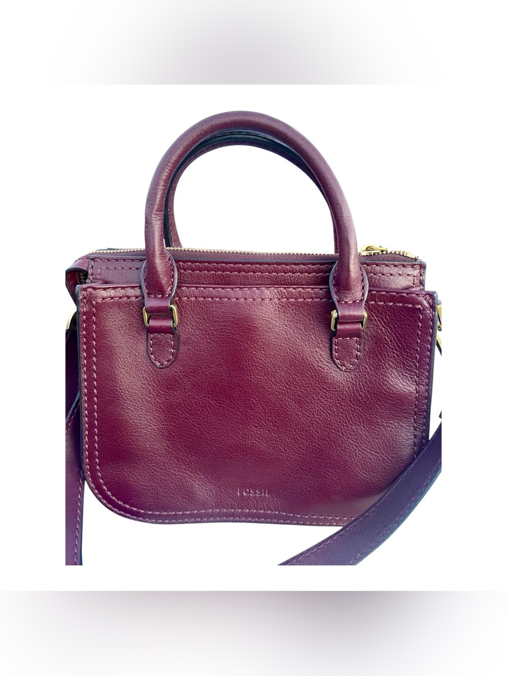 Fossil Small Crossbody Satchel in Deep Berry Purple - Picture 5 of 9